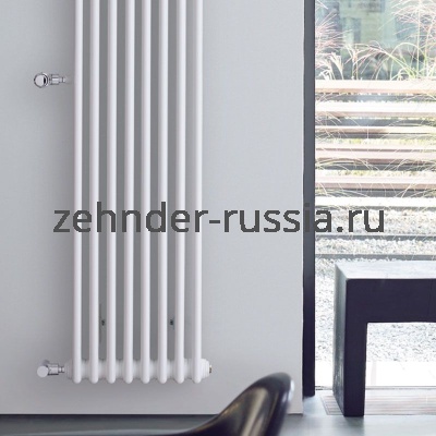Вертикальный радиатор Zehnder 3180 / 30 2270 3/4" RAL 9016 боковое подключение N=500мм